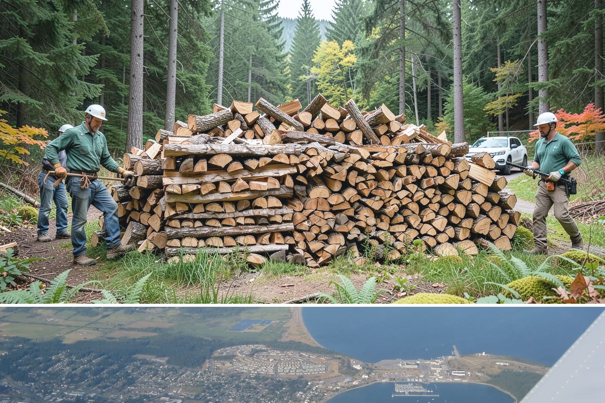 Event Firewood in Oak Harbor, Island County, WA - Book event firewood well ahead of peak wedding and festival dates in spring through fall.