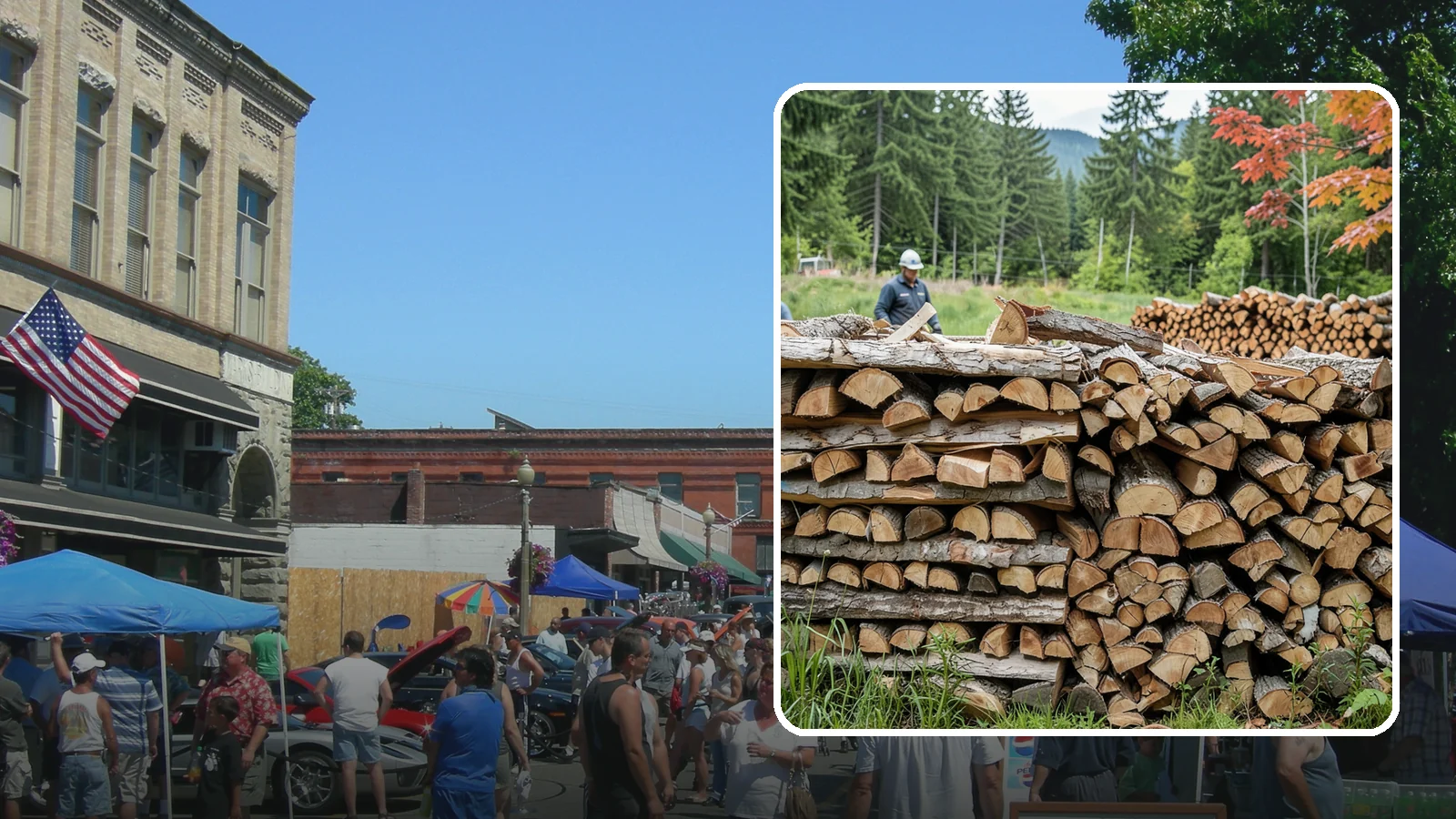 Event Firewood in Snohomish, Snohomish County, WA - We deliver seasoned firewood for Pacific Northwest events, from festivals to private gatherings, sized and timed to your occasion.
