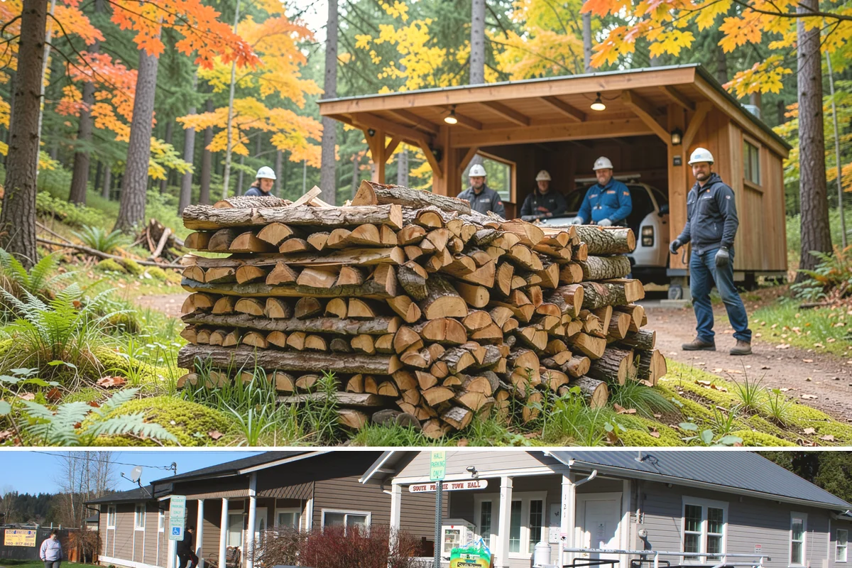 Event Firewood in South Prairie, Pierce County, WA - Book event firewood well ahead of peak wedding and festival dates in spring through fall.