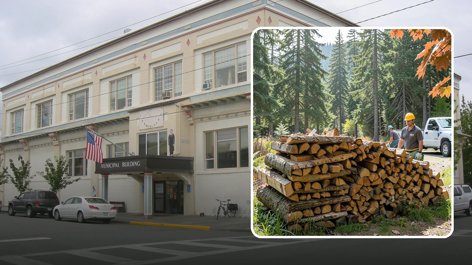 Face Cord Firewood in Anacortes, Skagit County, WA - A face cord of firewood, a single stacked row that suits fireplaces and lighter heating needs.