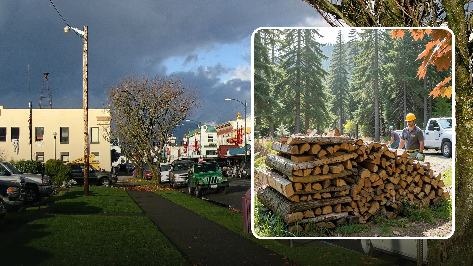 Face Cord Firewood in Arlington, Snohomish County, WA - A face cord of firewood, a single stacked row that suits fireplaces and lighter heating needs.