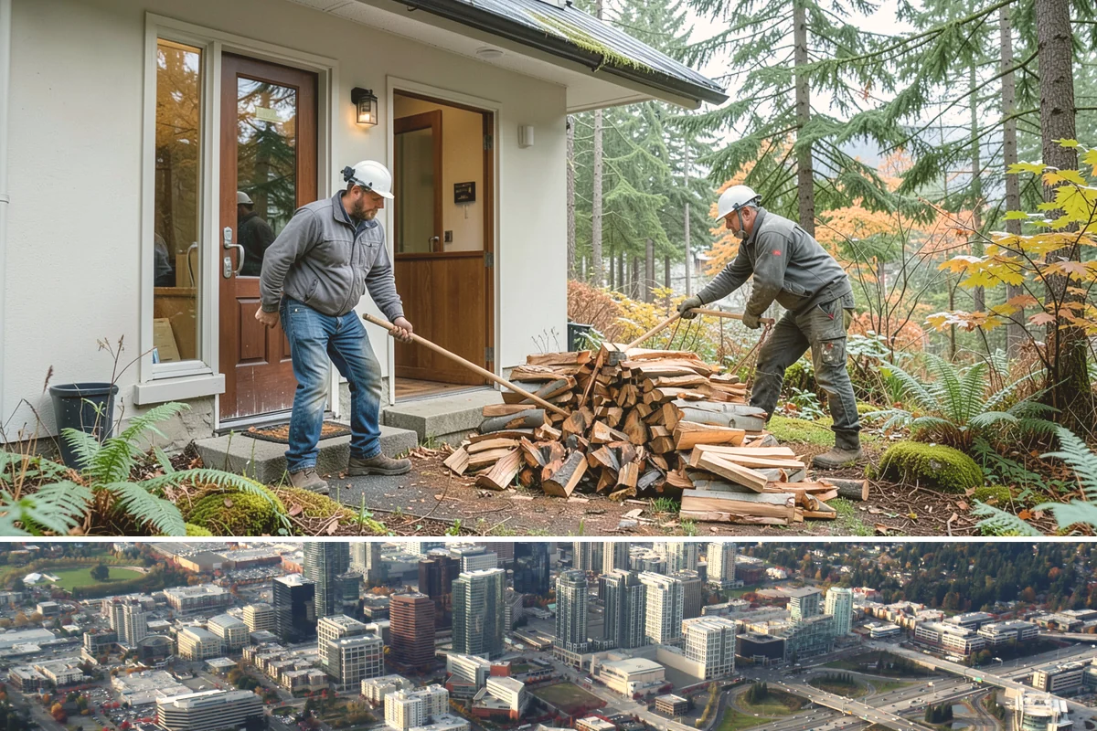 Face Cord Firewood in Bellevue, King County, WA - Order a face cord in early autumn to have it ready before fireplace season begins.