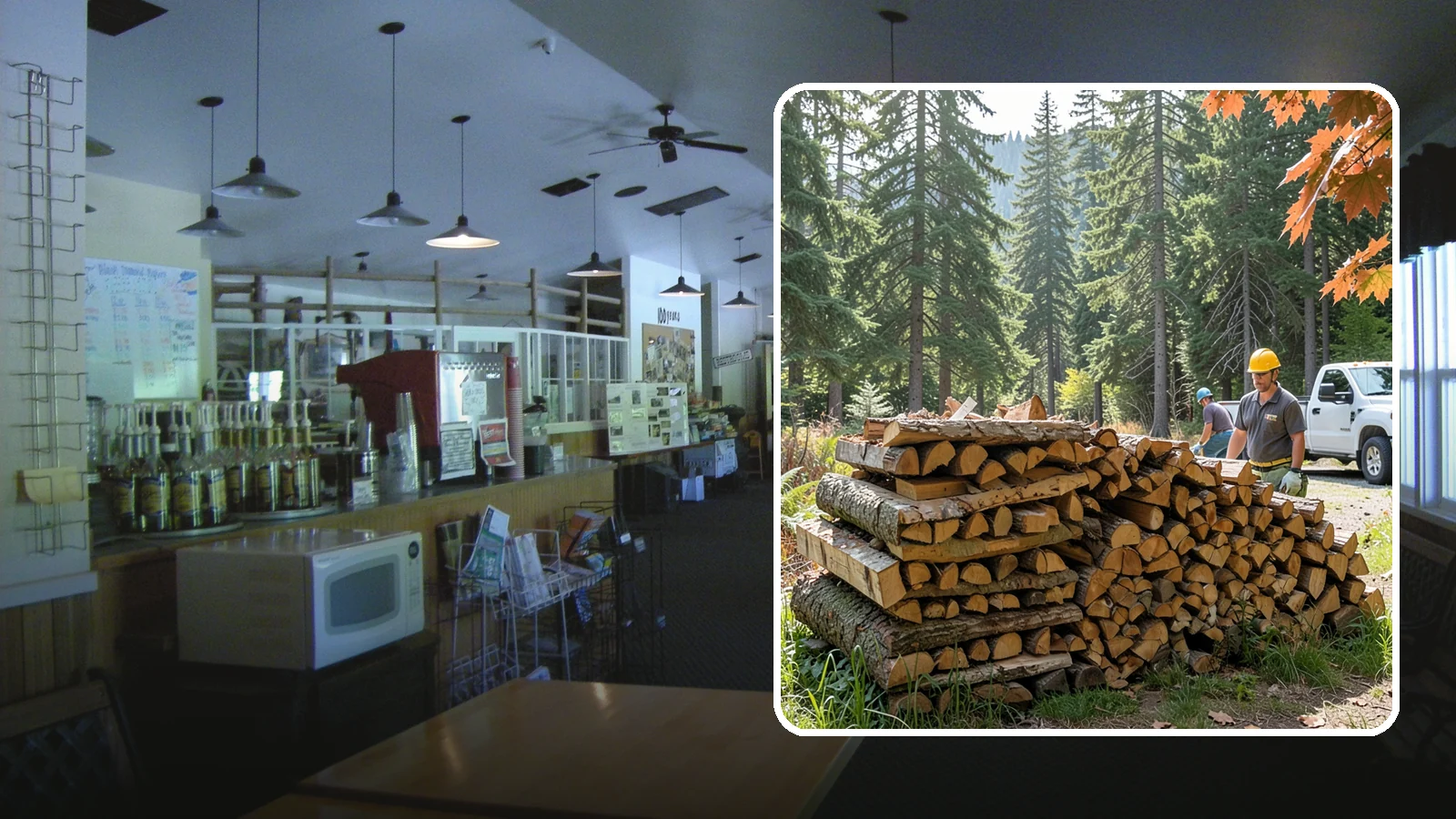 Face Cord Firewood in Black Diamond, King County, WA - A face cord of firewood, a single stacked row that suits fireplaces and lighter heating needs.