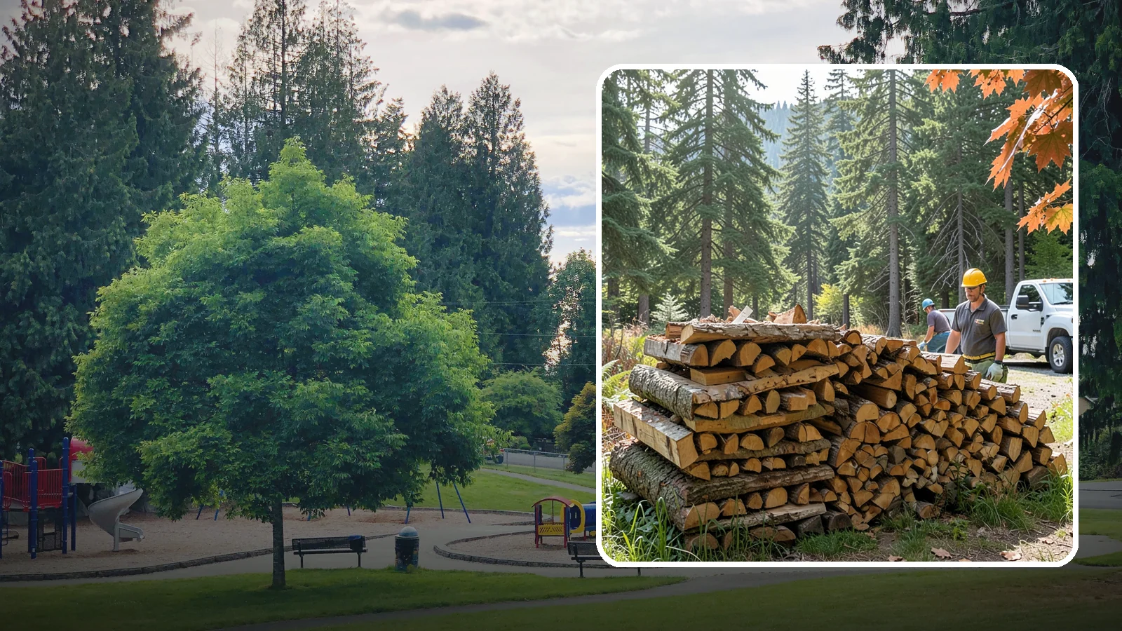Face Cord Firewood in Bonney Lake, Pierce County, WA - A face cord of firewood, a single stacked row that suits fireplaces and lighter heating needs.