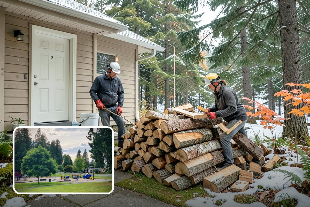 Face Cord Firewood in Bonney Lake, Pierce County, WA - A tidy single-row stack that fits most spaces