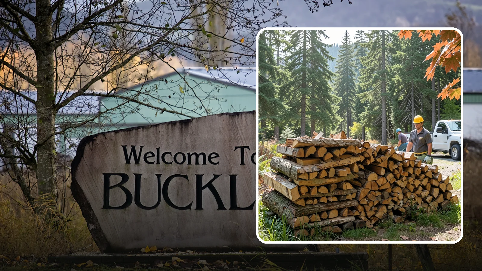 Face Cord Firewood in Buckley, Pierce County, WA - A face cord of firewood, a single stacked row that suits fireplaces and lighter heating needs.
