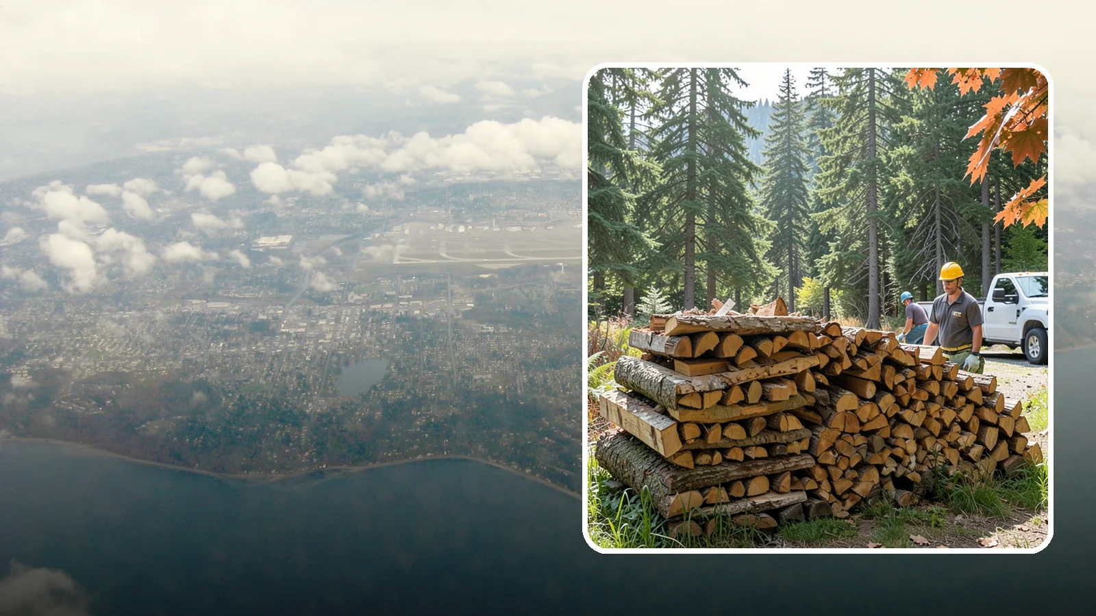 Face Cord Firewood in Burien, King County, WA - A face cord of firewood, a single stacked row that suits fireplaces and lighter heating needs.