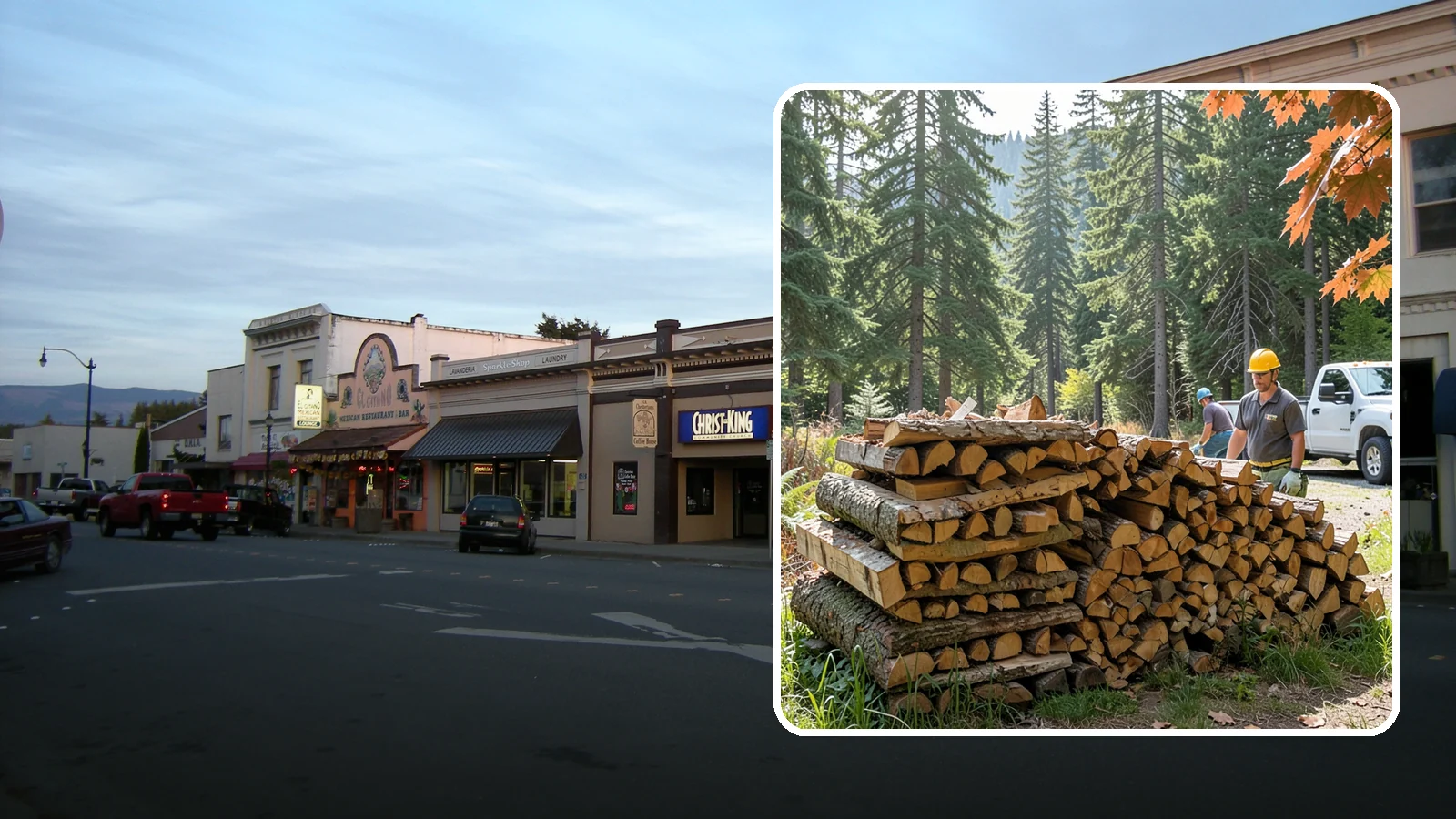Face Cord Firewood in Burlington, Skagit County, WA - A face cord of firewood, a single stacked row that suits fireplaces and lighter heating needs.