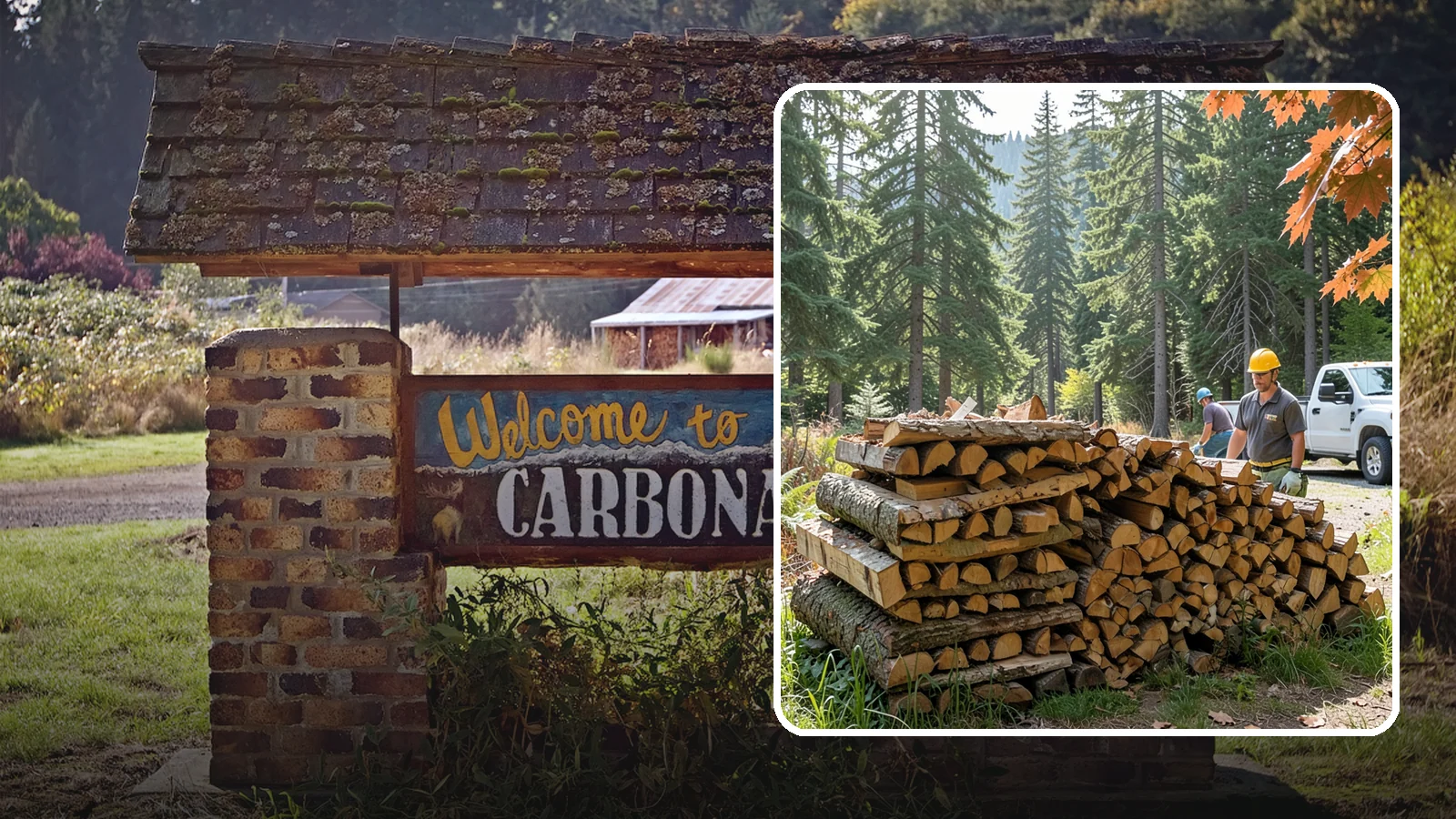 Face Cord Firewood in Carbonado, Pierce County, WA - A face cord of firewood, a single stacked row that suits fireplaces and lighter heating needs.