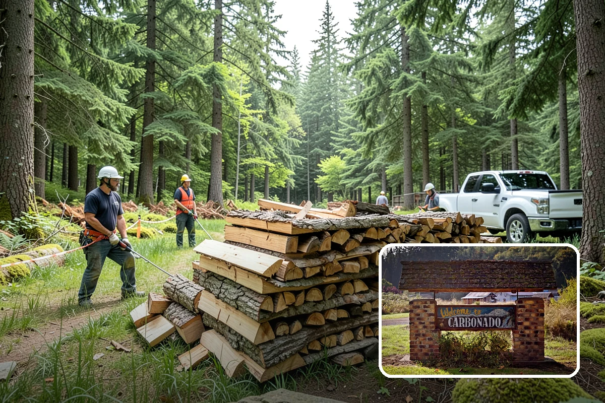 Face Cord Firewood in Carbonado, Pierce County, WA - A tidy single-row stack that fits most spaces