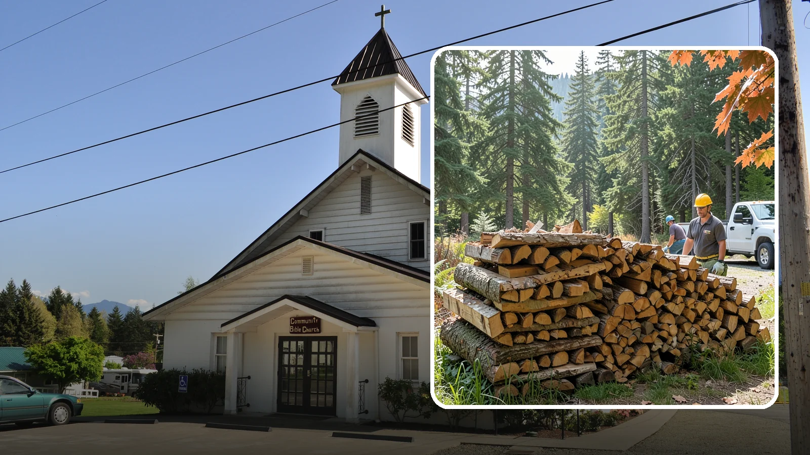 Face Cord Firewood in Concrete, Skagit County, WA - A face cord of firewood, a single stacked row that suits fireplaces and lighter heating needs.