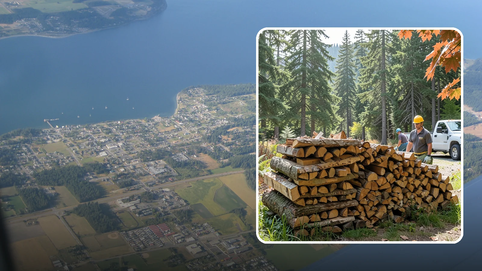 Face Cord Firewood in Coupeville, Island County, WA - A face cord of firewood, a single stacked row that suits fireplaces and lighter heating needs.
