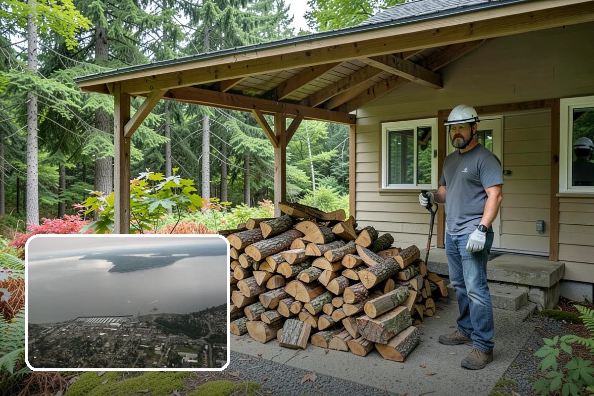 Face Cord Firewood in Des Moines, King County, WA - A tidy single-row stack that fits most spaces