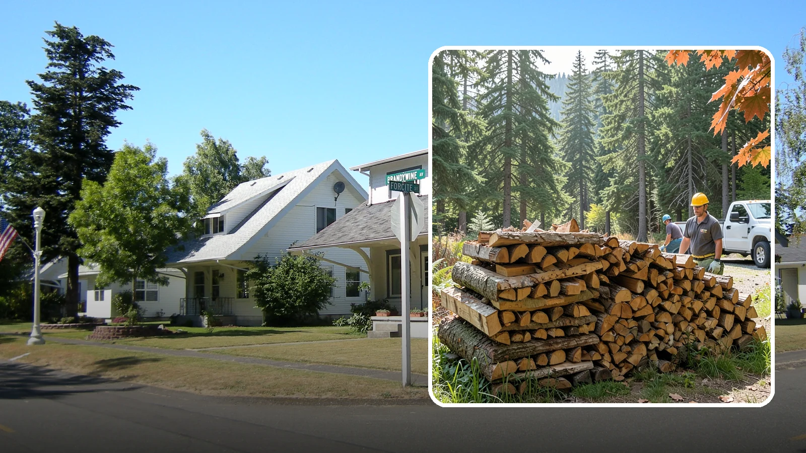 Face Cord Firewood in DuPont, Pierce County, WA - A face cord of firewood, a single stacked row that suits fireplaces and lighter heating needs.