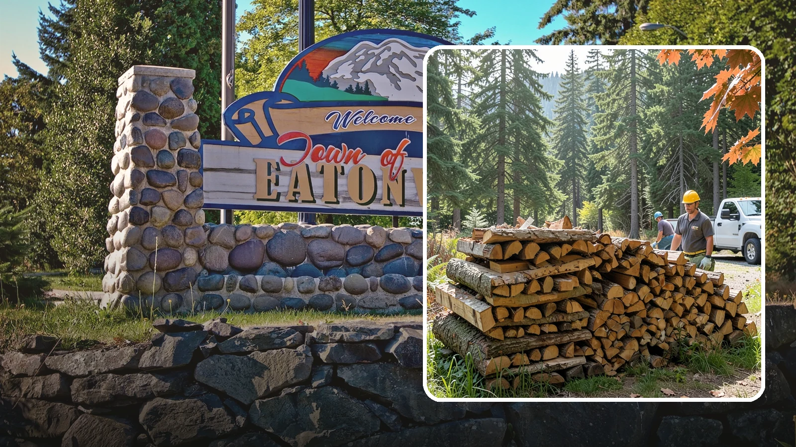 Face Cord Firewood in Eatonville, Pierce County, WA - A face cord of firewood, a single stacked row that suits fireplaces and lighter heating needs.