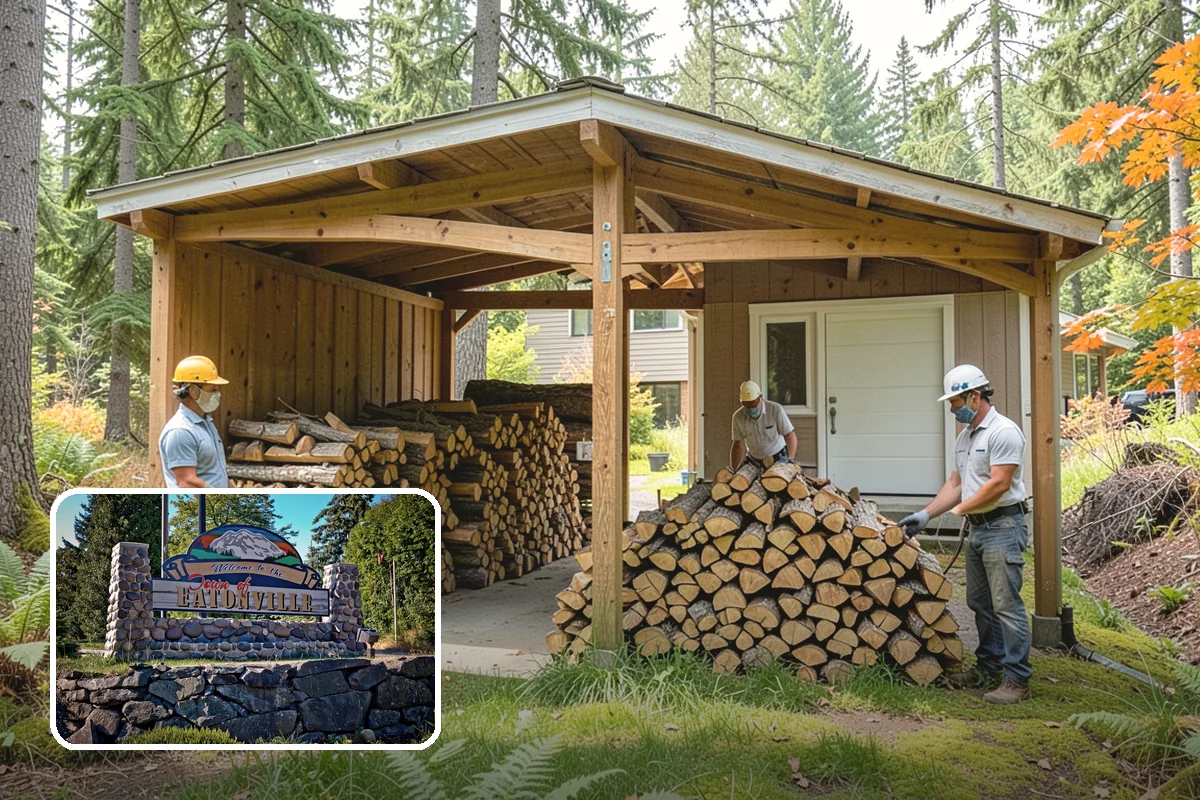Face Cord Firewood in Eatonville, Pierce County, WA - A tidy single-row stack that fits most spaces