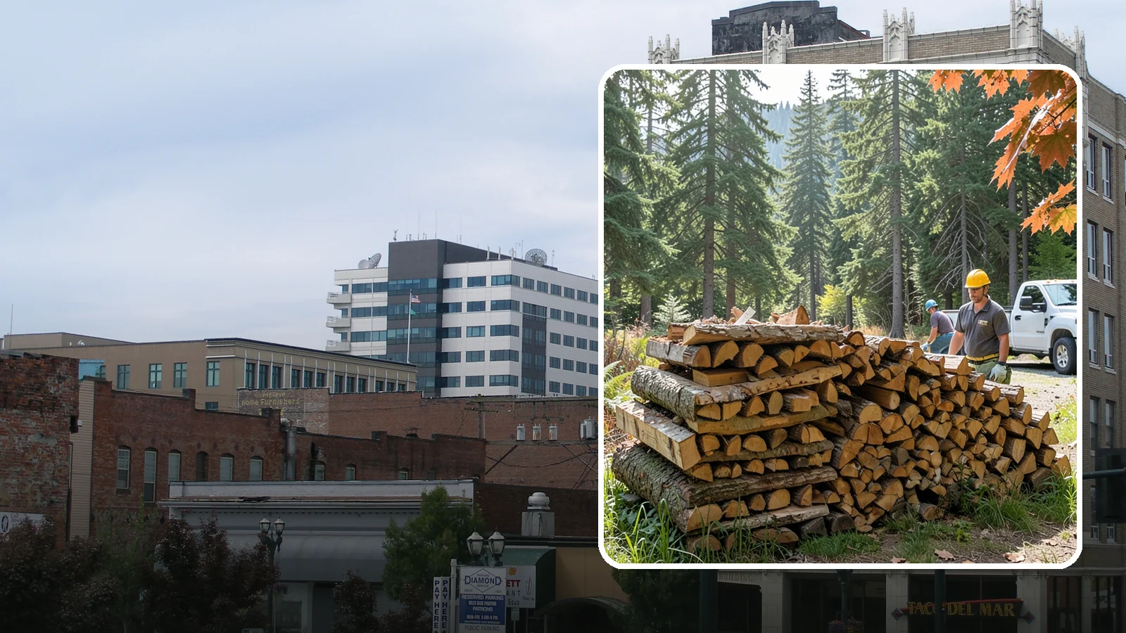 Face Cord Firewood in Everett, Snohomish County, WA - A face cord of firewood, a single stacked row that suits fireplaces and lighter heating needs.