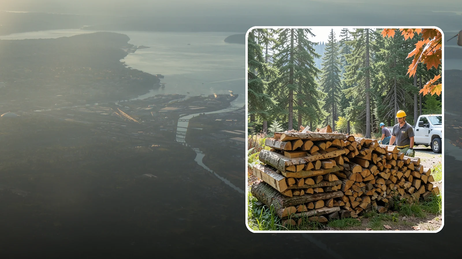 Face Cord Firewood in Fife, Pierce County, WA - A face cord of firewood, a single stacked row that suits fireplaces and lighter heating needs.
