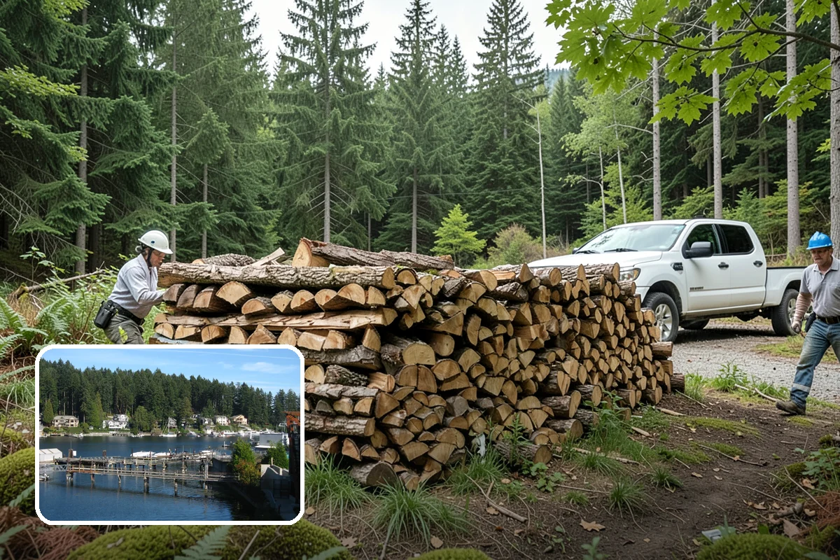 Face Cord Firewood in Gig Harbor, Pierce County, WA - A tidy single-row stack that fits most spaces