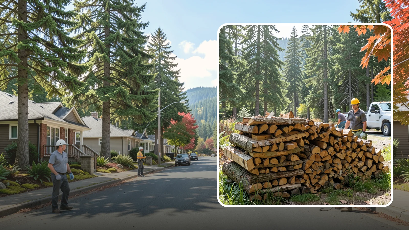 Face Cord Firewood in Hunts Point, King County, WA - A face cord of firewood, a single stacked row that suits fireplaces and lighter heating needs.