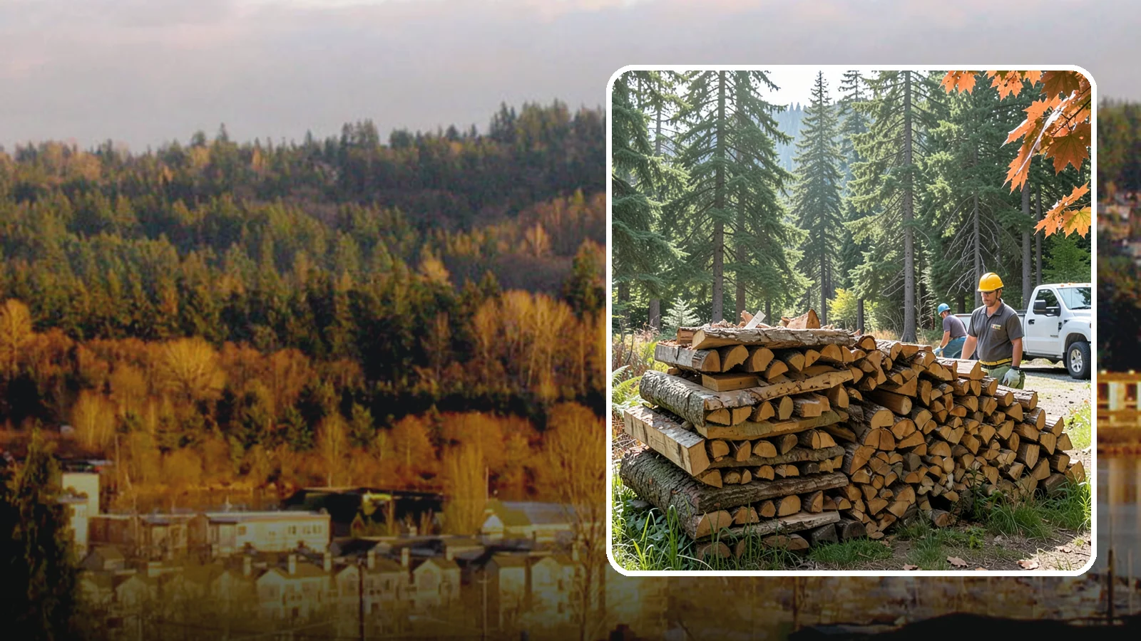 Face Cord Firewood in Kenmore, King County, WA - A face cord of firewood, a single stacked row that suits fireplaces and lighter heating needs.