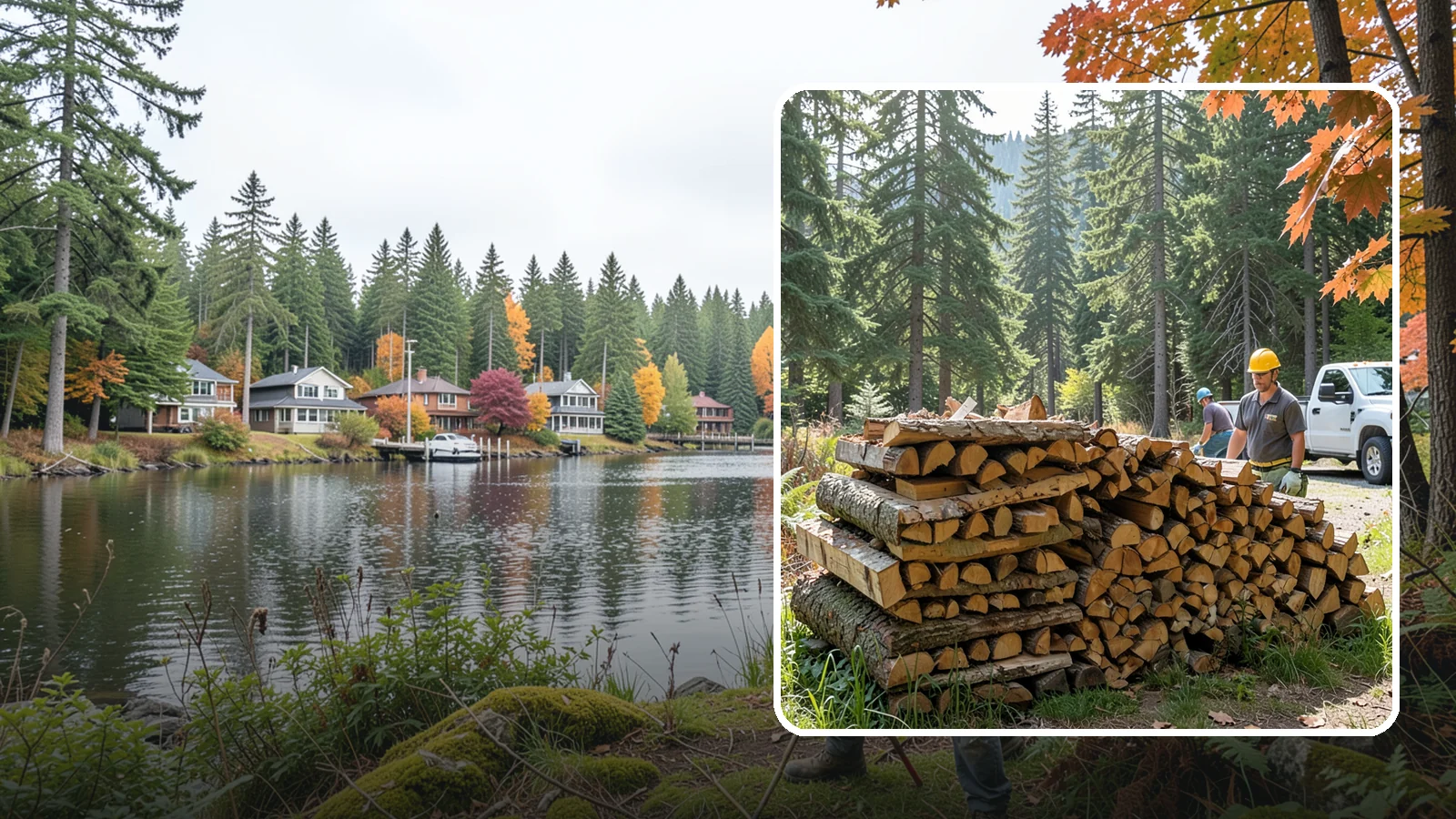 Face Cord Firewood in La Conner, Skagit County, WA - A face cord of firewood, a single stacked row that suits fireplaces and lighter heating needs.