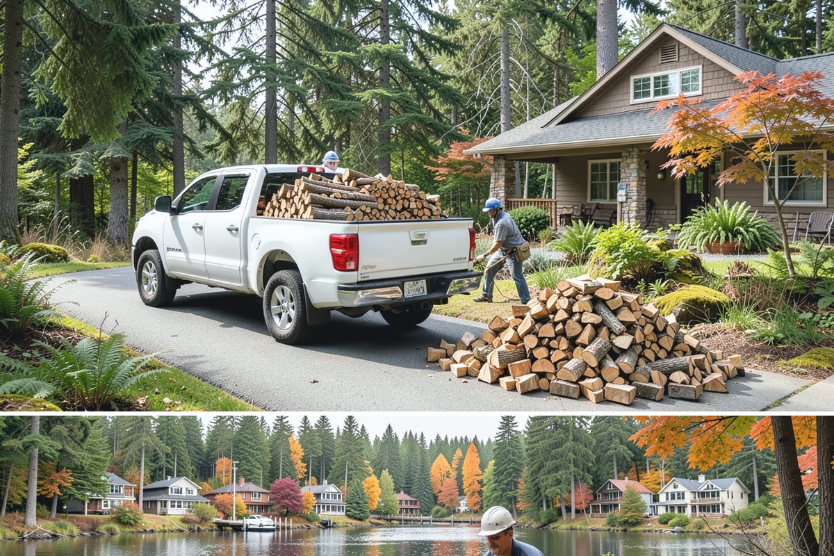 Face Cord Firewood in La Conner, Skagit County, WA - Order a face cord in early autumn to have it ready before fireplace season begins.