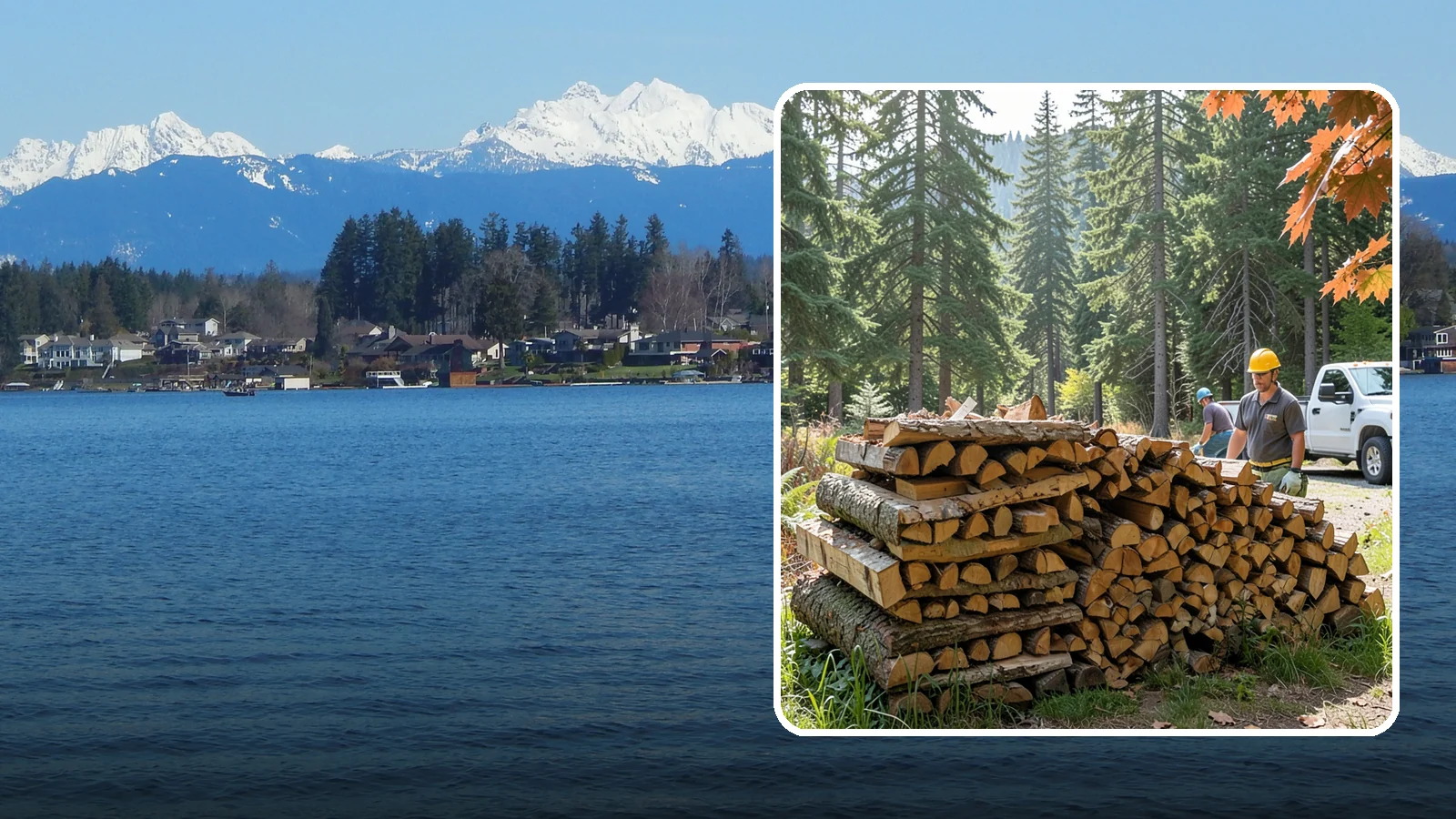 Face Cord Firewood in Lake Stevens, Snohomish County, WA - A face cord of firewood, a single stacked row that suits fireplaces and lighter heating needs.