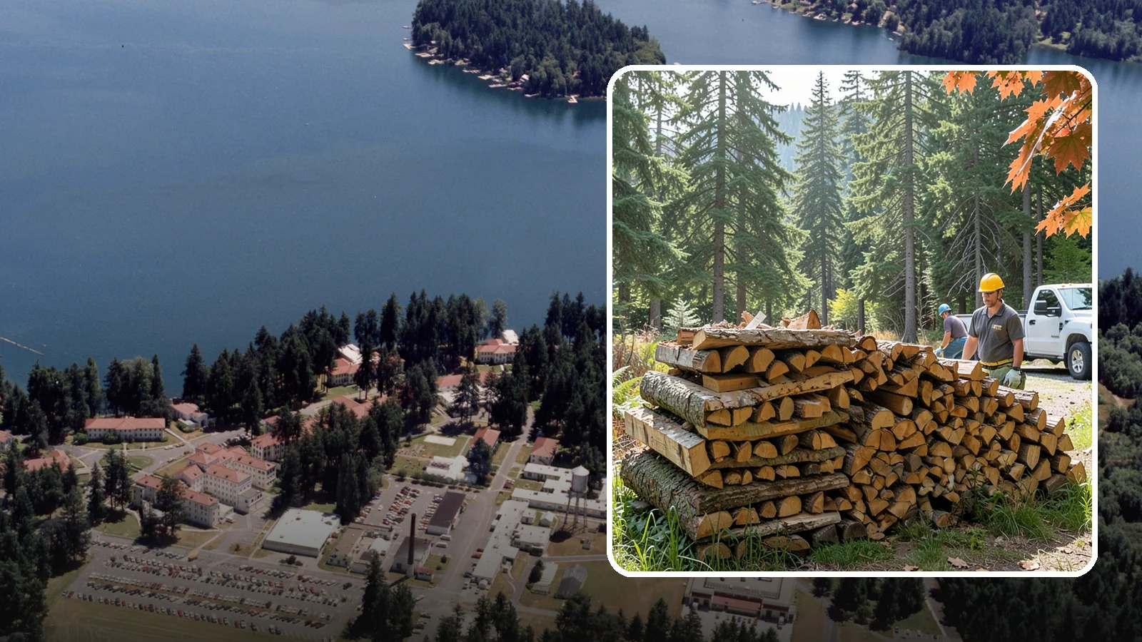 Face Cord Firewood in Lakewood, Pierce County, WA - A face cord of firewood, a single stacked row that suits fireplaces and lighter heating needs.