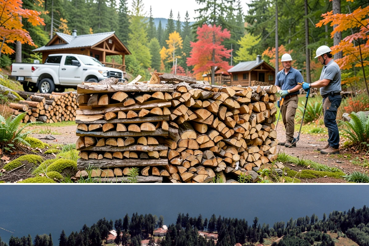 Face Cord Firewood in Lakewood, Pierce County, WA - Order a face cord in early autumn to have it ready before fireplace season begins.