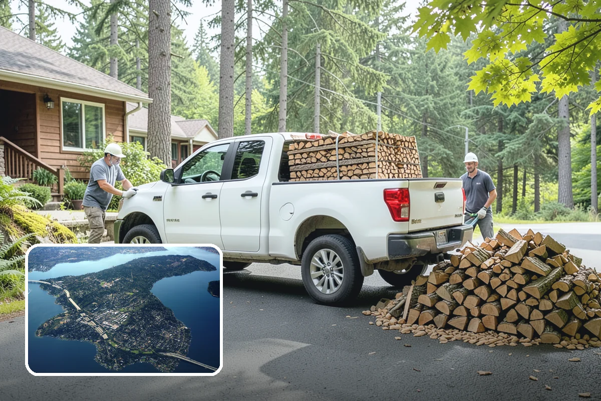 Face Cord Firewood in Mercer Island, King County, WA - A tidy single-row stack that fits most spaces