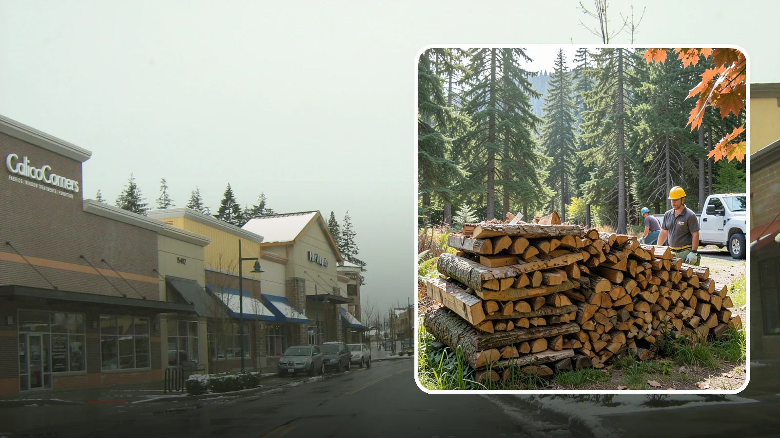 Face Cord Firewood in Mill Creek, Snohomish County, WA - A face cord of firewood, a single stacked row that suits fireplaces and lighter heating needs.
