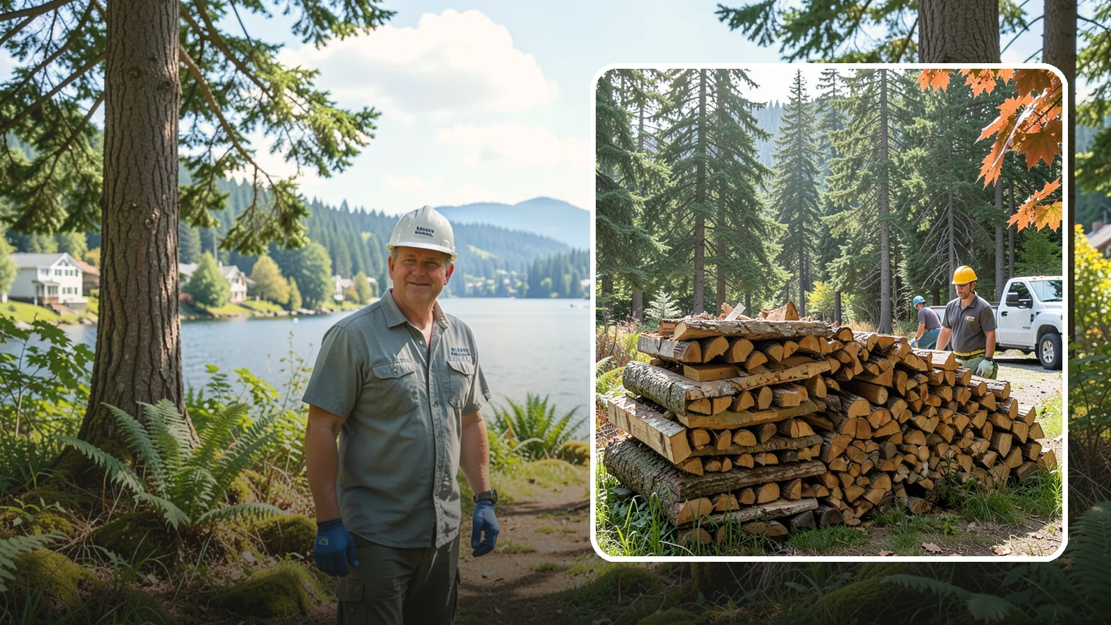 Face Cord Firewood in Milton, King County, WA - A face cord of firewood, a single stacked row that suits fireplaces and lighter heating needs.