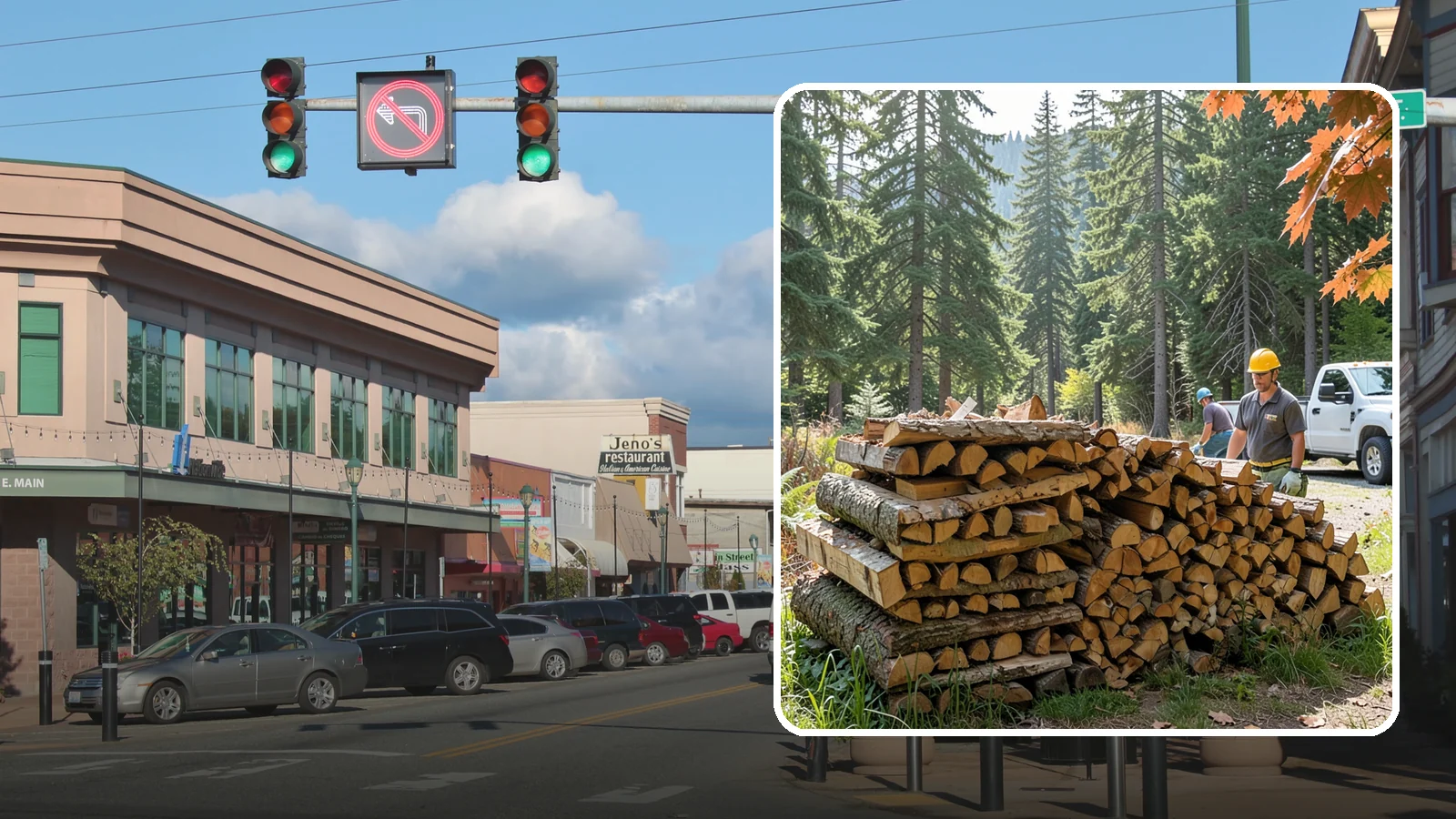 Face Cord Firewood in Monroe, Snohomish County, WA - A face cord of firewood, a single stacked row that suits fireplaces and lighter heating needs.