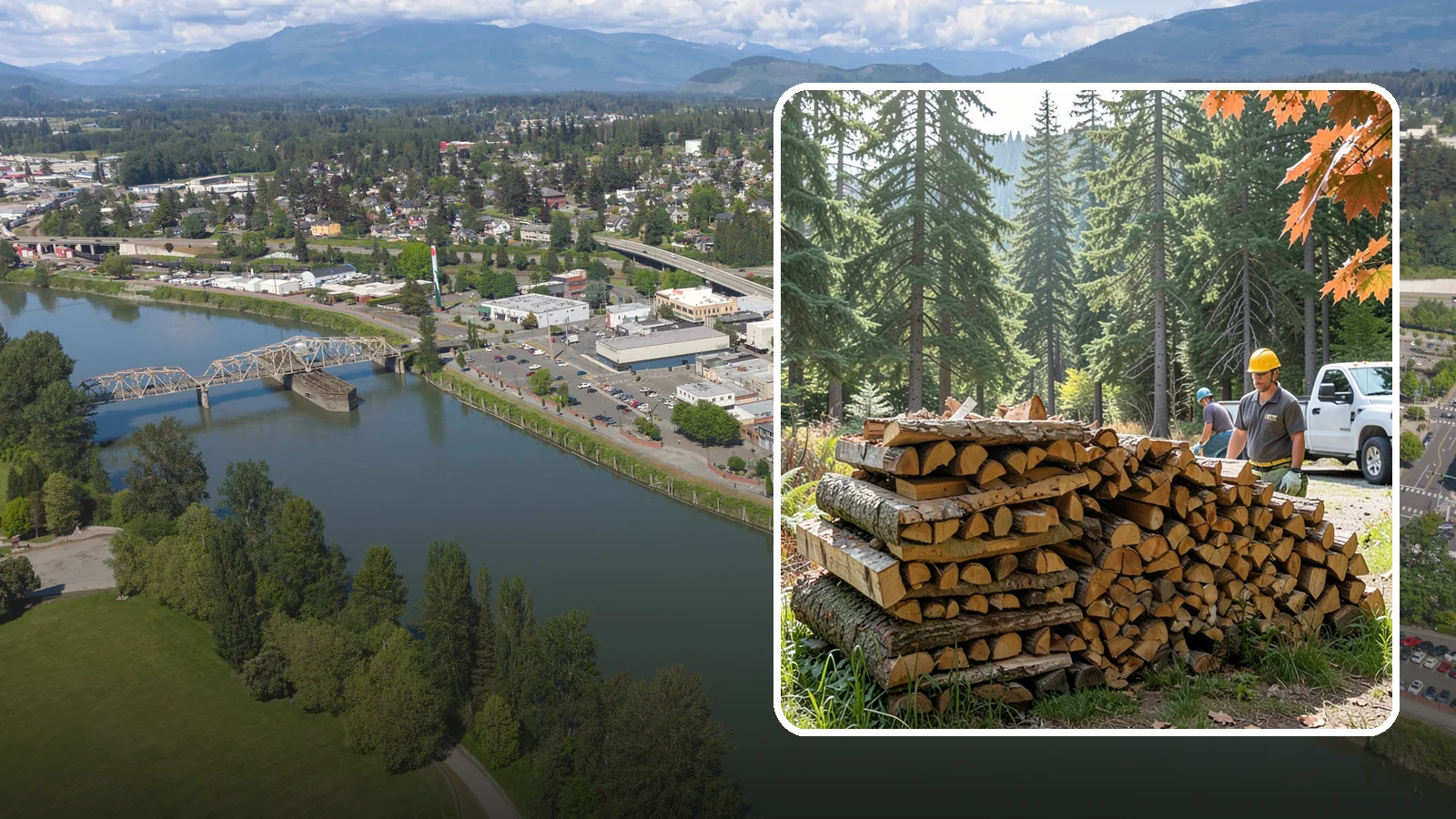 Face Cord Firewood in Mount Vernon, Skagit County, WA - A face cord of firewood, a single stacked row that suits fireplaces and lighter heating needs.