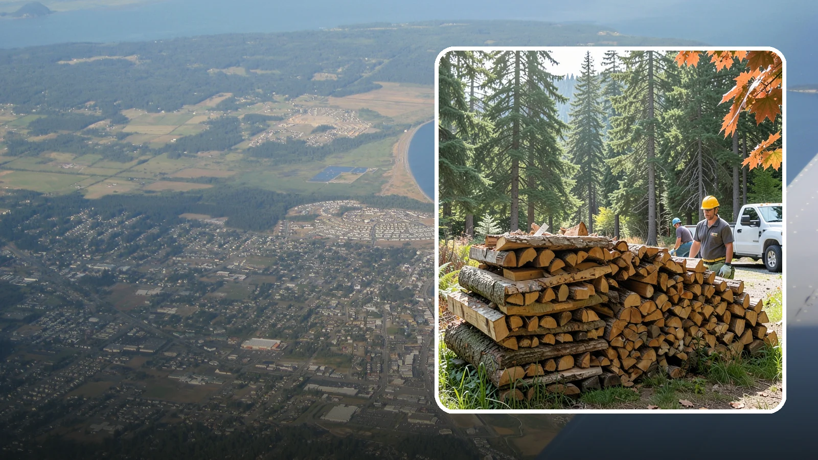 Face Cord Firewood in Oak Harbor, Island County, WA - A face cord of firewood, a single stacked row that suits fireplaces and lighter heating needs.