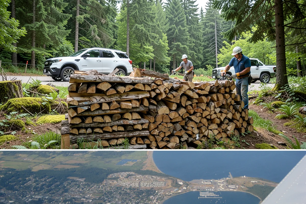Face Cord Firewood in Oak Harbor, Island County, WA - Order a face cord in early autumn to have it ready before fireplace season begins.