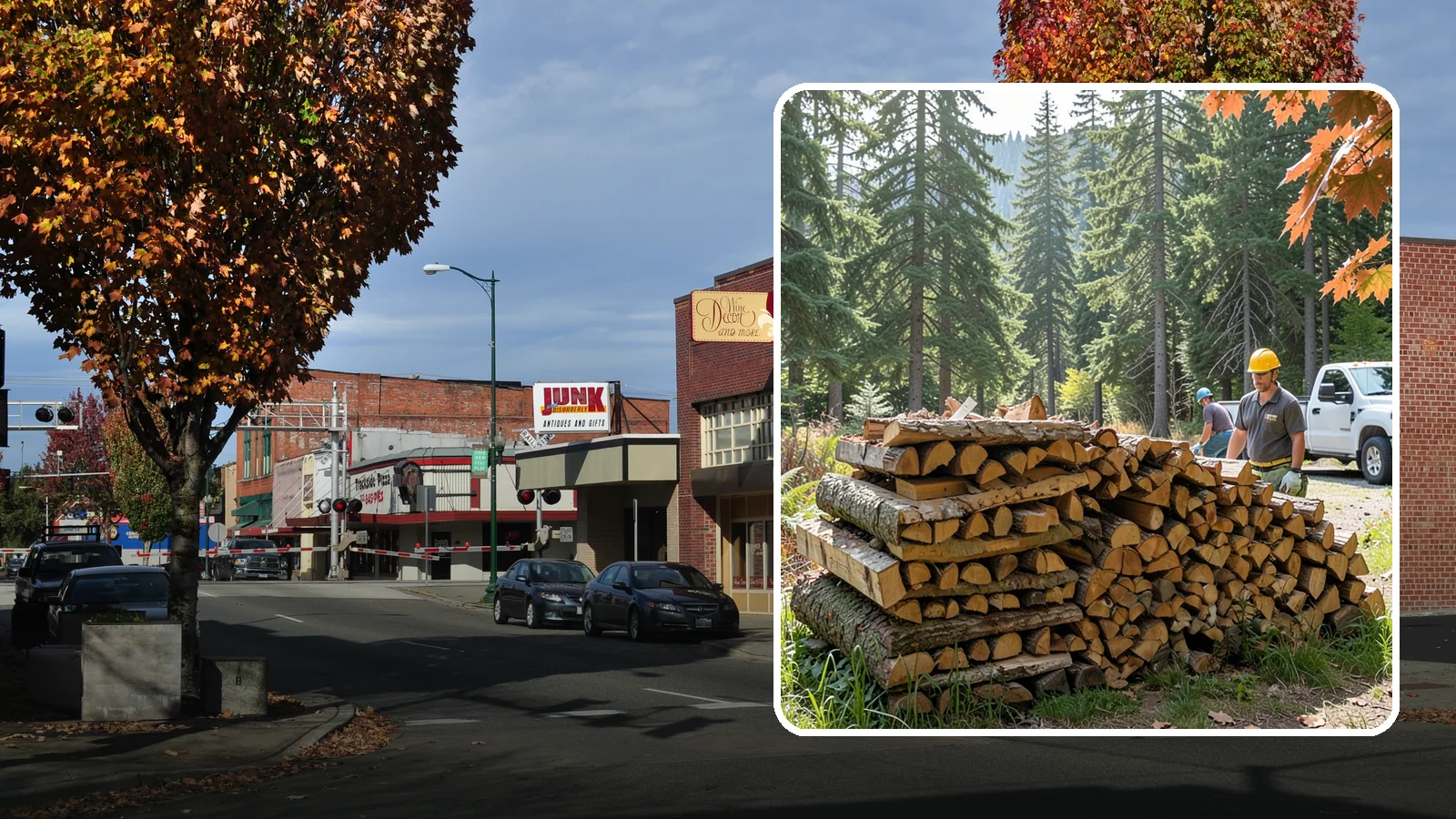Face Cord Firewood in Puyallup, Pierce County, WA - A face cord of firewood, a single stacked row that suits fireplaces and lighter heating needs.
