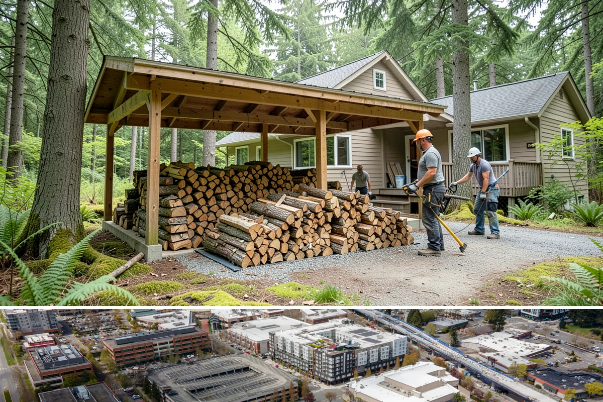 Face Cord Firewood in Redmond, King County, WA - Order a face cord in early autumn to have it ready before fireplace season begins.