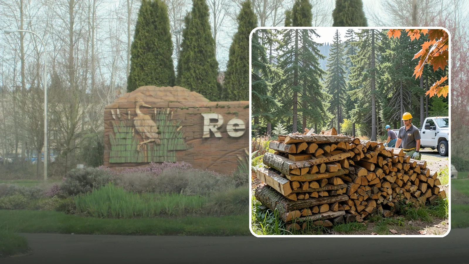 Face Cord Firewood in Renton, King County, WA - A face cord of firewood, a single stacked row that suits fireplaces and lighter heating needs.