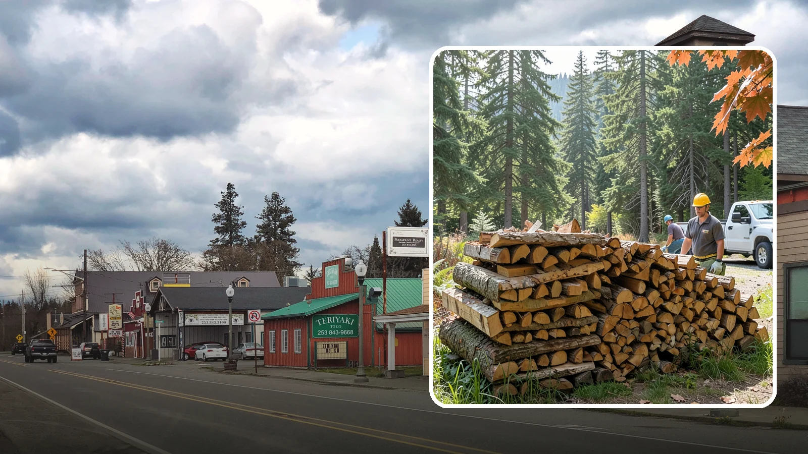 Face Cord Firewood in Roy, Pierce County, WA - A face cord of firewood, a single stacked row that suits fireplaces and lighter heating needs.