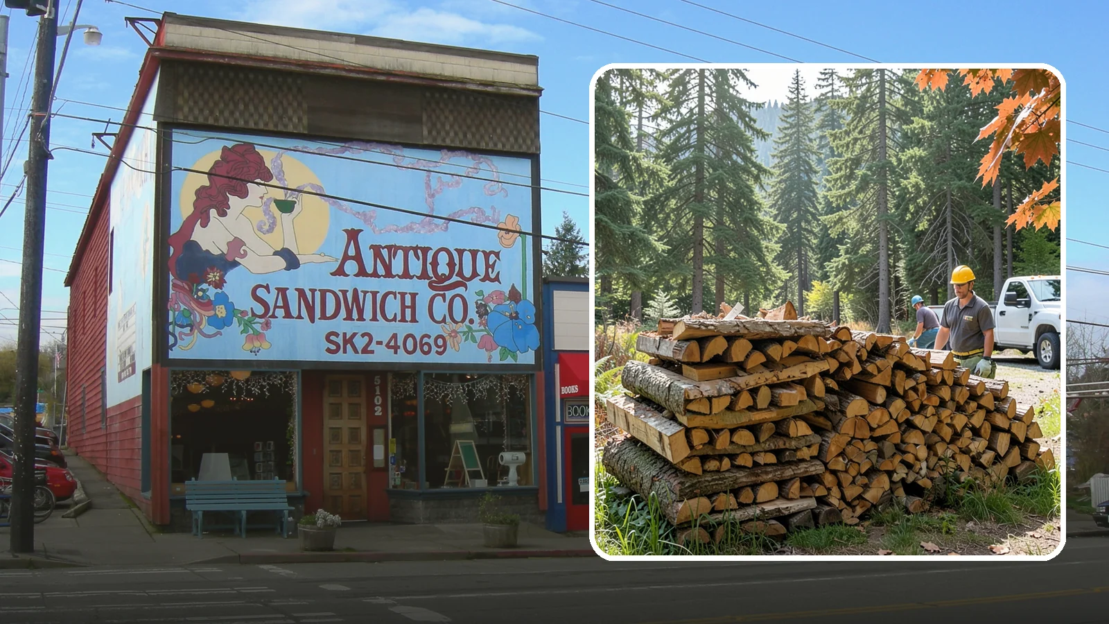 Face Cord Firewood in Ruston, Pierce County, WA - A face cord of firewood, a single stacked row that suits fireplaces and lighter heating needs.