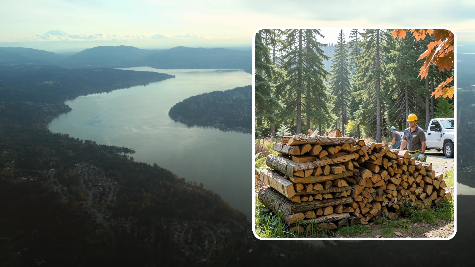 Face Cord Firewood in Sammamish, King County, WA - A face cord of firewood, a single stacked row that suits fireplaces and lighter heating needs.