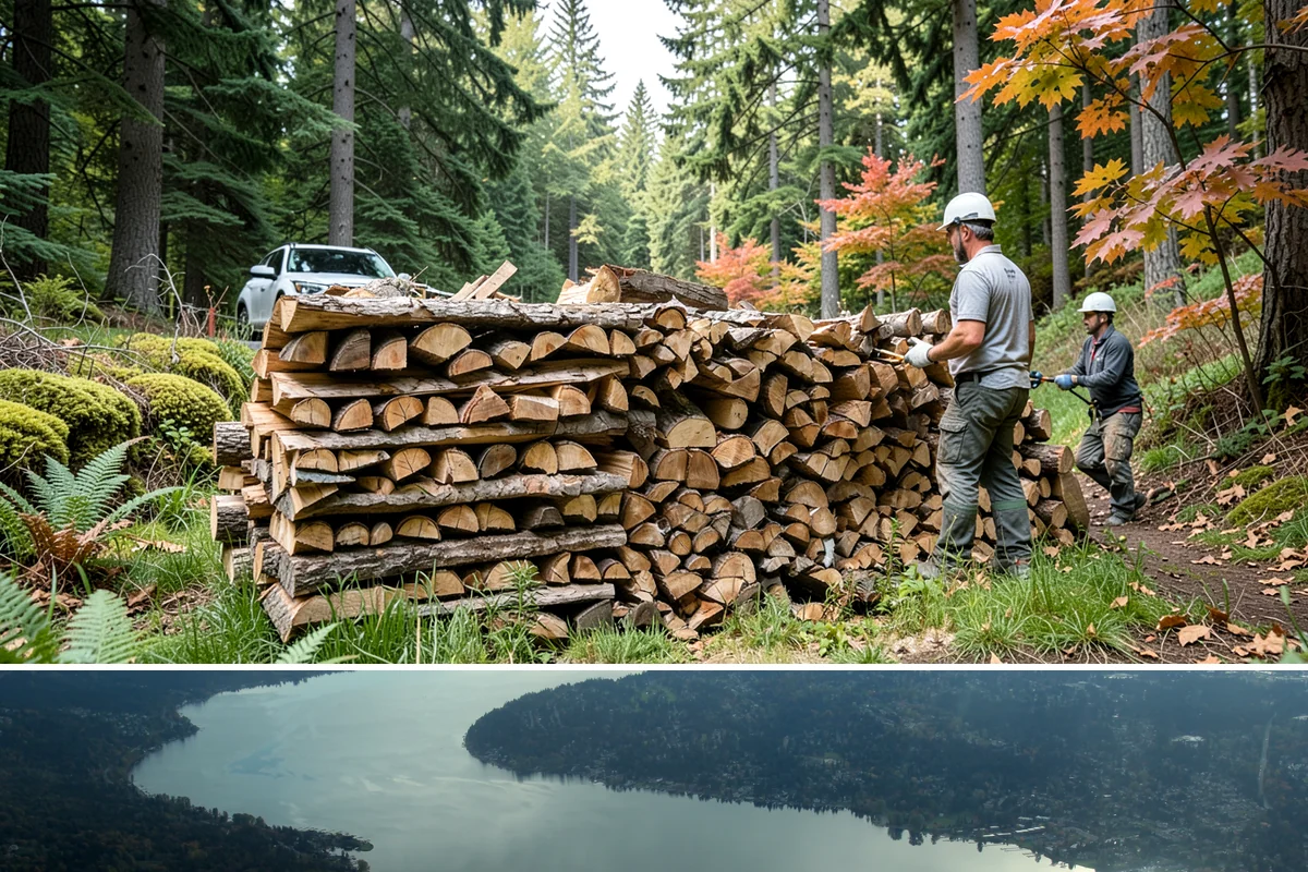 Face Cord Firewood in Sammamish, King County, WA - Order a face cord in early autumn to have it ready before fireplace season begins.