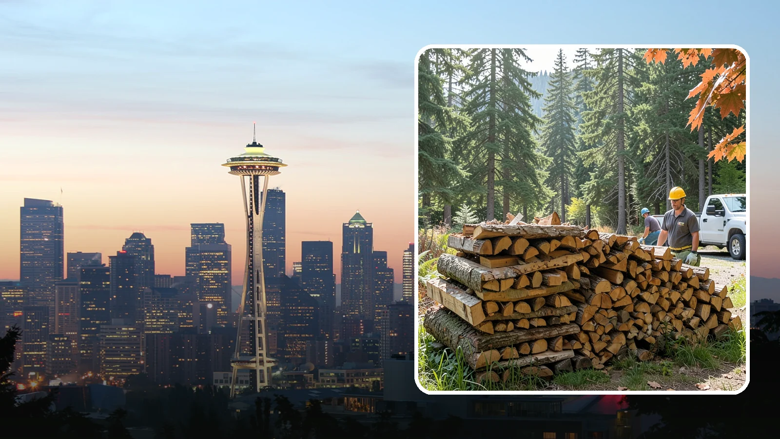 Face Cord Firewood in Seattle, King County, WA - A face cord of firewood, a single stacked row that suits fireplaces and lighter heating needs.
