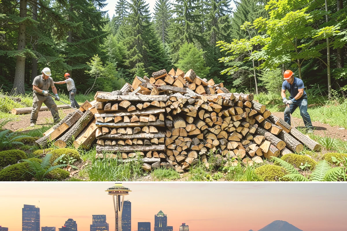 Face Cord Firewood in Seattle, King County, WA - Order a face cord in early autumn to have it ready before fireplace season begins.