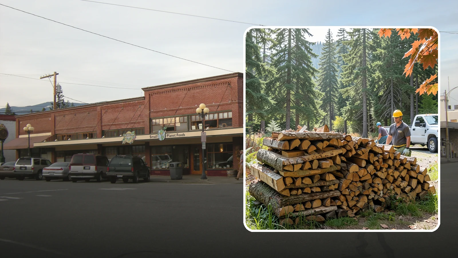 Face Cord Firewood in Sedro-Woolley, Skagit County, WA - A face cord of firewood, a single stacked row that suits fireplaces and lighter heating needs.