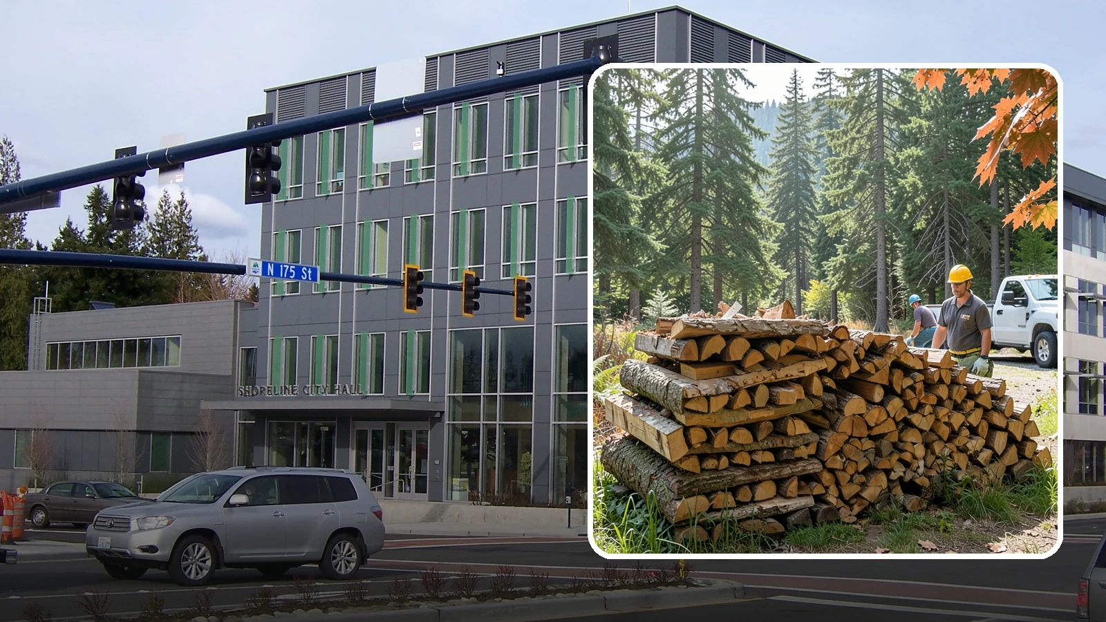 Face Cord Firewood in Shoreline, King County, WA - A face cord of firewood, a single stacked row that suits fireplaces and lighter heating needs.