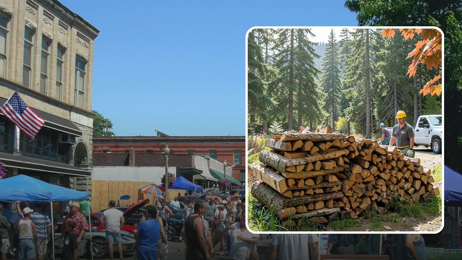 Face Cord Firewood in Snohomish, Snohomish County, WA - A face cord of firewood, a single stacked row that suits fireplaces and lighter heating needs.