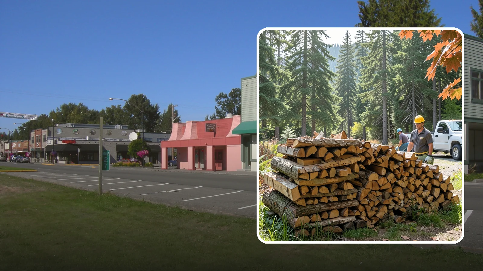Face Cord Firewood in Snoqualmie, King County, WA - A face cord of firewood, a single stacked row that suits fireplaces and lighter heating needs.